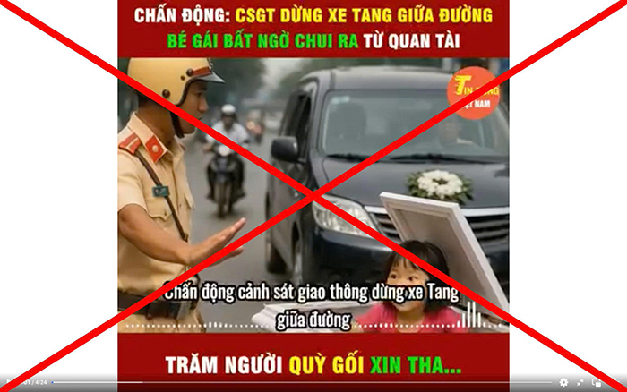 Sự thật về clip ‘bé gái chui ra từ quan tài khi CSGT dừng xe tang’: Tin giả gây hoang mang dư luận