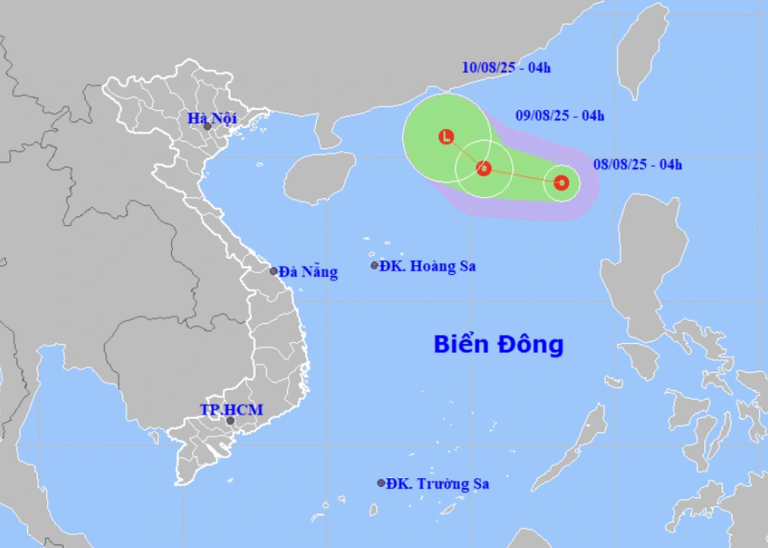 Áp thấp nhiệt đới cấp 6 giật cấp 8 hình thành trên Biển Đông, dự báo suy yếu trong 2 ngày tới
